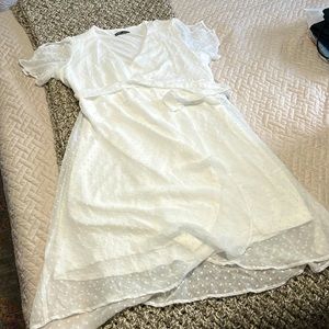 SHEIN- white wrap midi dress